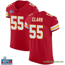 Mens Kansas City Chiefs Frank Clark Red Elite Team Color Vapor Untouchable Super Bowl Lvii Patch Kcc216 Jersey C1689